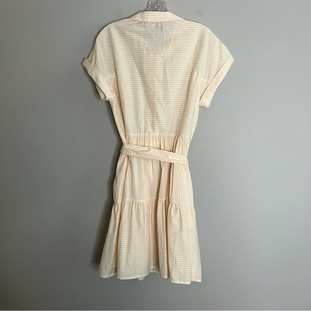Gal Meets Glam Amber Yellow White Striped Dress Women's Size 8